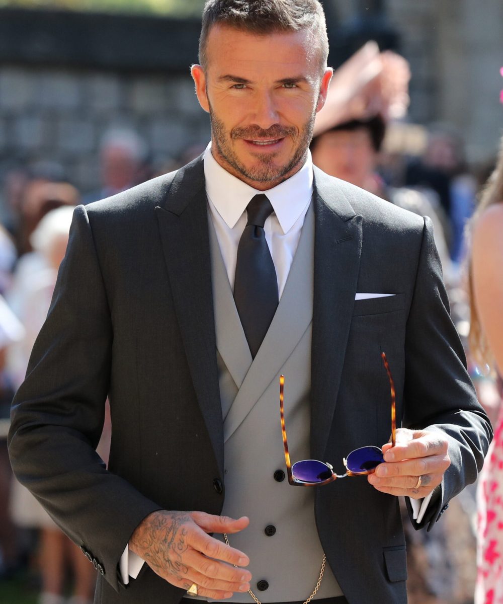 WINDSOR, UNITED KINGDOM - MAY 19:  David Beckham arrives at St George's Chapel at Windsor Castle before the wedding of Prince Harry to Meghan Markle on May 19, 2018 in Windsor, England. (Photo by Gareth Fuller - WPA Pool/Getty Images)